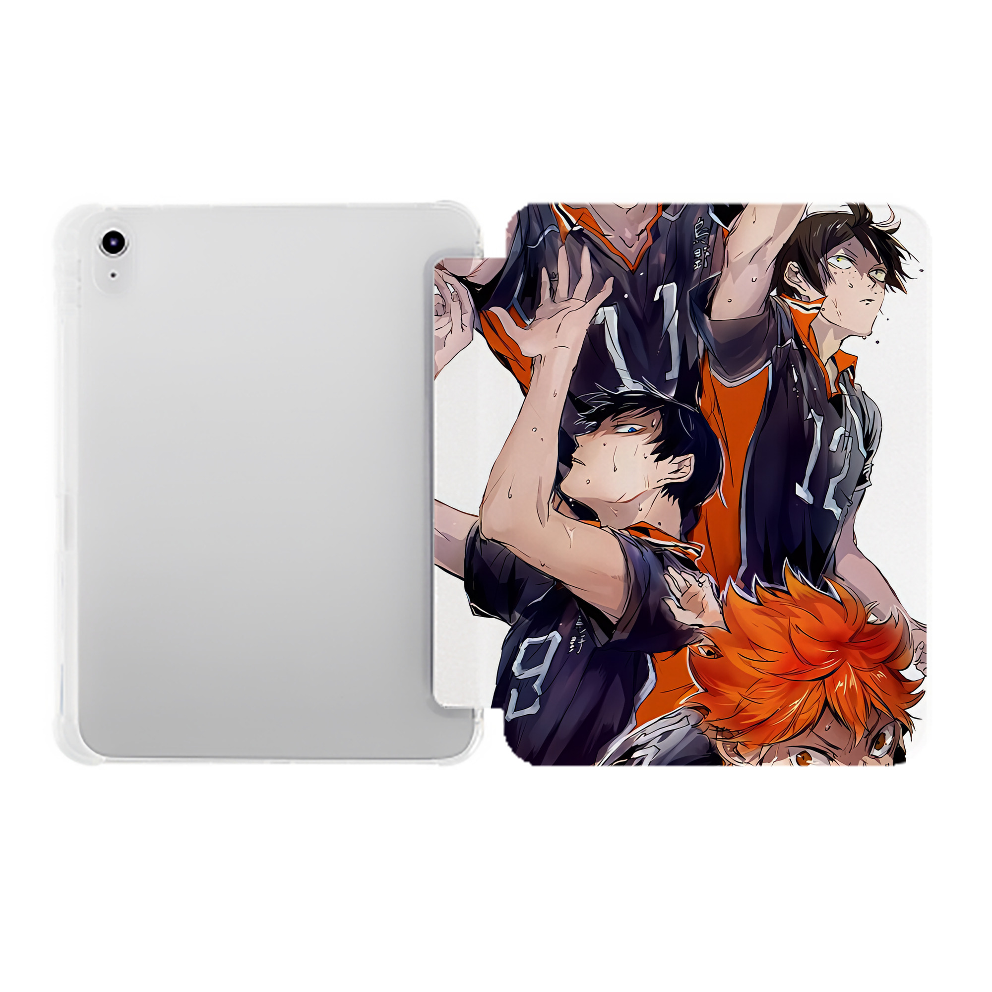 （画像用） ハイキュー!! Haikyu!! IPad ケース ペン収納付き 三つ折りスタンド PUレザー×シリコン 対応機種9.5/10.5/10.9インチ